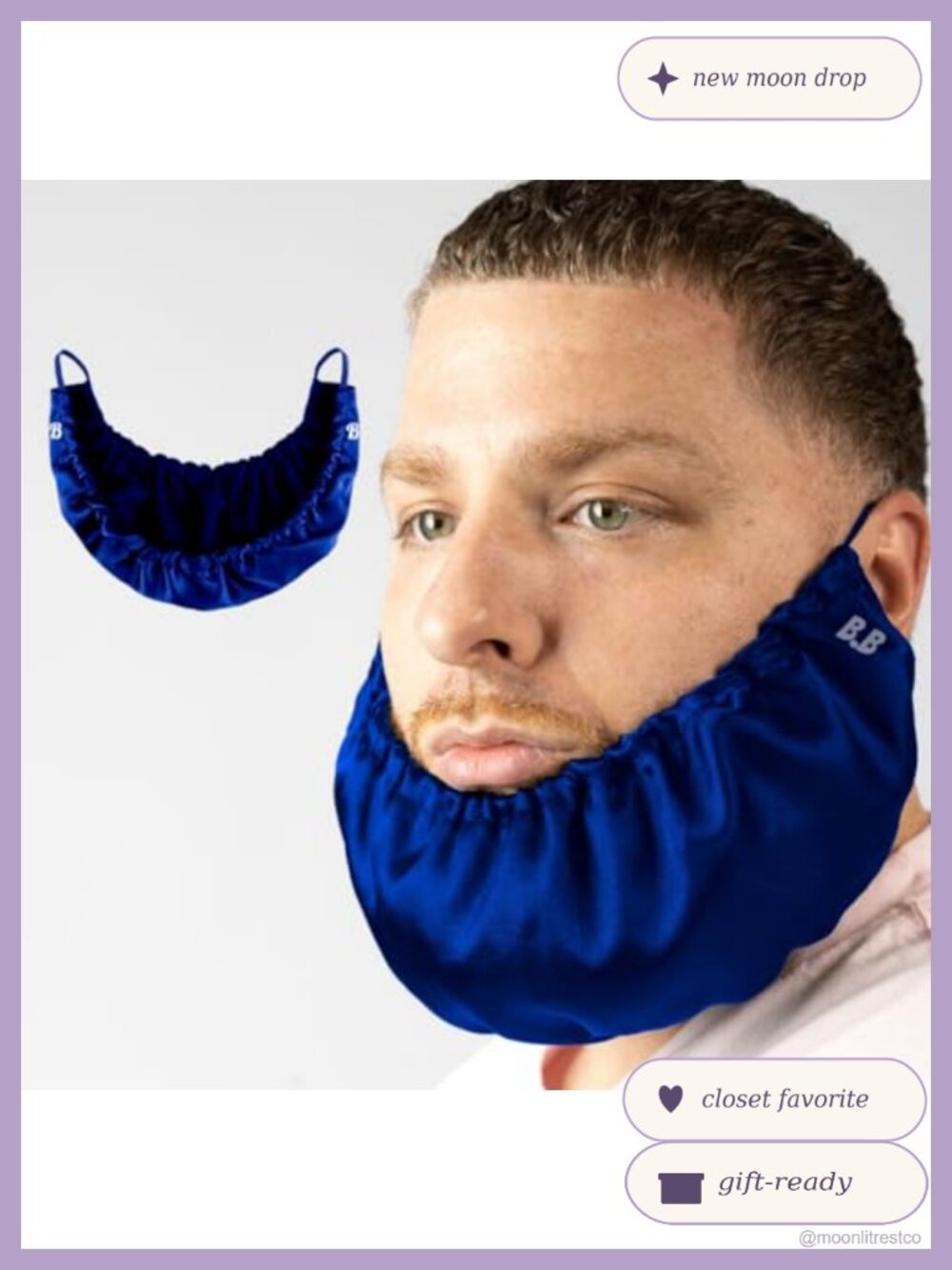 Men's Satin Adjustable Beard Bonnet for Sleeping | Retains Beard Oil & Moisture